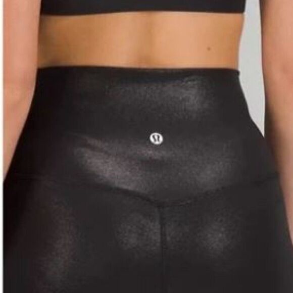 NWT lululemon Wunder Train HR Tight 28" Foil- Radiant Foil Black - Picture 2 of 5